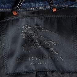 Burberry Prorsum Navy Blue Denim Feather Detail Jacket M