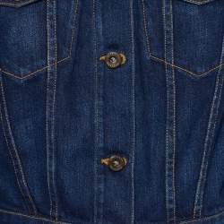 Burberry Prorsum Navy Blue Denim Feather Detail Jacket M
