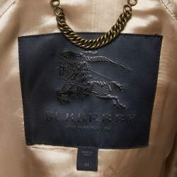 Burberry Prorsum Beige Cotton & Leather Belted Jacket M