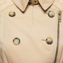 Burberry Prorsum Beige Cotton & Leather Belted Jacket M