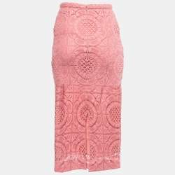Burberry Prorsum Pink Lace Midi Pencil Skirt XS