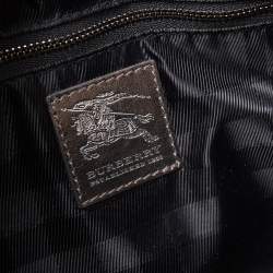 Burberry Metallic Gunmetal Quilted Leather Beaton Tote