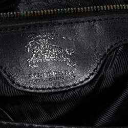 Pre Owned Burberry Black Studded Leather Hoxton Hobo