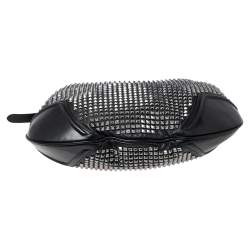 Pre Owned Burberry Black Studded Leather Hoxton Hobo