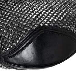 Pre Owned Burberry Black Studded Leather Hoxton Hobo
