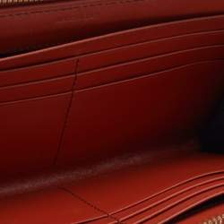 Burberry Prorsum Orange Leather Zip Around Wallet
