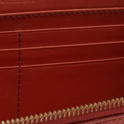 Burberry Prorsum Orange Leather Zip Around Wallet