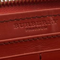 Burberry Prorsum Orange Leather Zip Around Wallet