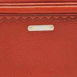 Burberry Prorsum Orange Leather Zip Around Wallet