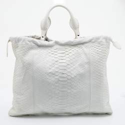 Burberry Prorsum White Python Limited Edition Drawstring Tote