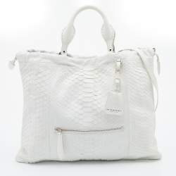 Burberry Prorsum White Python Limited Edition Drawstring Tote