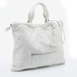 Burberry Prorsum White Python Limited Edition Drawstring Tote