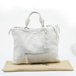 Burberry Prorsum White Python Limited Edition Drawstring Tote