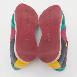 Burberry Prorsum Multicolor Mesh And Leather Slip On Sneakers Size 40.5