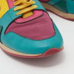 Burberry Prorsum Multicolor Mesh And Leather Slip On Sneakers Size 40.5