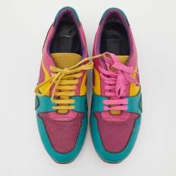 Burberry Prorsum Multicolor Mesh And Leather Slip On Sneakers Size 40.5