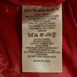 Burberry Sport Red Synthetic Zip-Up Hooded Jacket S