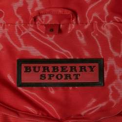 Burberry Sport Red Synthetic Zip-Up Hooded Jacket S