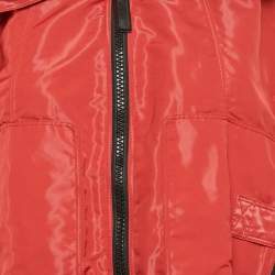 Burberry Sport Red Synthetic Zip-Up Hooded Jacket S
