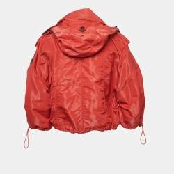Burberry Sport Red Synthetic Zip-Up Hooded Jacket S
