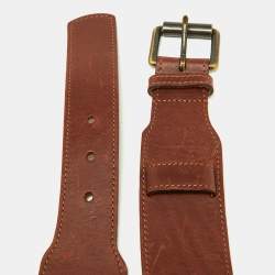Burberry Brown Leather Buckle Belt 80CM