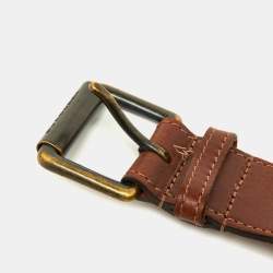 Burberry Brown Leather Buckle Belt 80CM