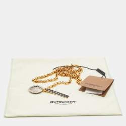 Pre Owned Burberry Bottle Cap Logo Tag Gold Tone Chain Belt