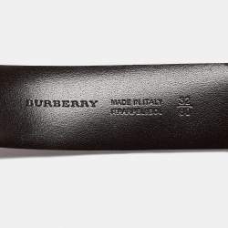 Pre Owned Burberry Brown Smoke Check PVC and Leather Buckle Belt 80 CM