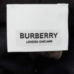 Pre Owned Burberry Nylon Orange Printed Bucket Hat L