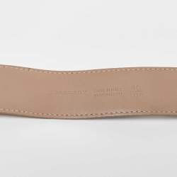 Burberry Beige Nova Check Coated Canvas Logo Plaque Belt 100CM
