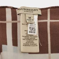 Burberry Brown Checked Jersey Triangular Scarf Top M