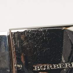 Burberry Beige/Blue Supernova Check Canvas and Patent Leather Buckle Belt 100 CM