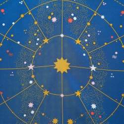 مملوكة مسبقًا Burberry Blue Astrological Print Silk Square Scarf