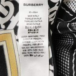 Pre Owned Burberry Black Deer Print Silk Square Scarf