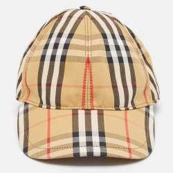 Pre Owned Burberry Beige Vintage Nova Check Cotton Baseball Cap M