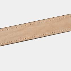 Burberry Black Check Embossed Leather Slim Belt 85 CM