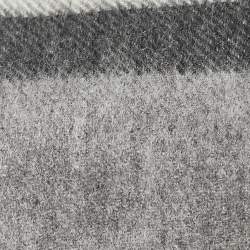 Pre Owned Burberry Grey Classic Check Cashmere Fringed Stole 