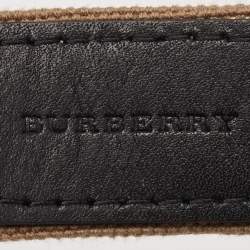 مملوكة مسبقًا Burberry Beige/Black House Check Canvas and Leather Buckle Belt 85 CM