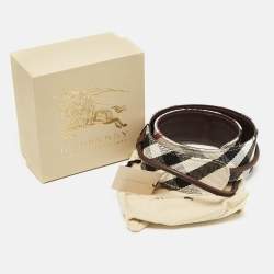 Burberry Beige/Brown Mega Nova Check Canvas and Leather Waist Belt 70 CM