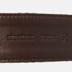 Burberry Beige/Brown Mega Nova Check Canvas and Leather Waist Belt 70 CM