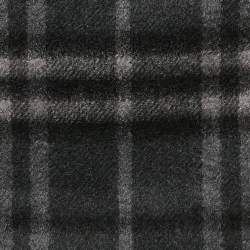 Pre Owned Burberry Dark Grey Checked Cashmere Fringed Stole