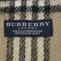 Burberry Beige Vintage Check Lambwool Scarf