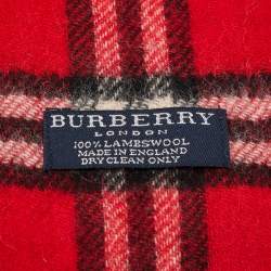 Burberry Red Vintage Check Lambwool Stole