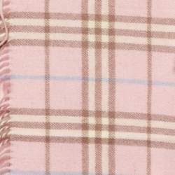 Pre Owned Burberry Pink Vintage Check Lambwool Stole