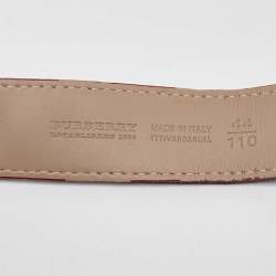 Burberry Red/Beige Nova Check Patent Leather and PVC Scrunch Belt 110CM
