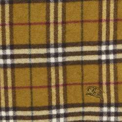 Pre Owned Burberry London Brown Checks Wool Fringed Scarf