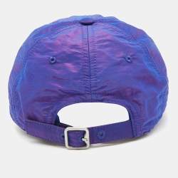Burberry Iridescent Blue Equestrian Knight Patch Nylon Baseball Cap M