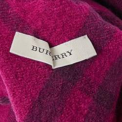 Burberry Purple Checks Wool and Silk Neck Warmer 