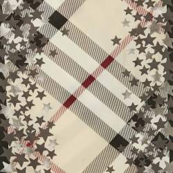 Pre Owned Burberry Beige Tartan and Star Print Muffler 