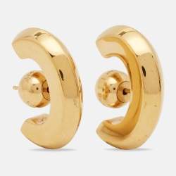 Burberry Gold Tone Hoop Earrings